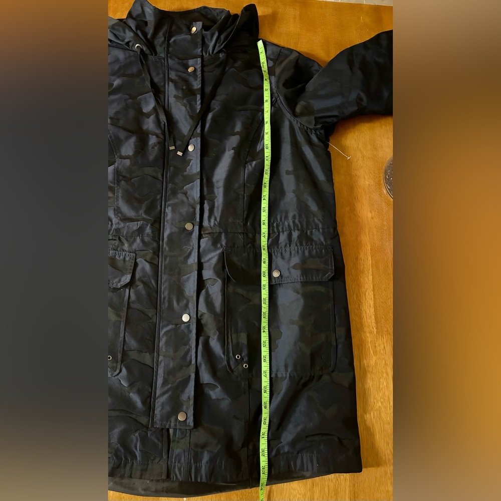 Athletic Works Black Navy Camouflage Hooded Raincoat
